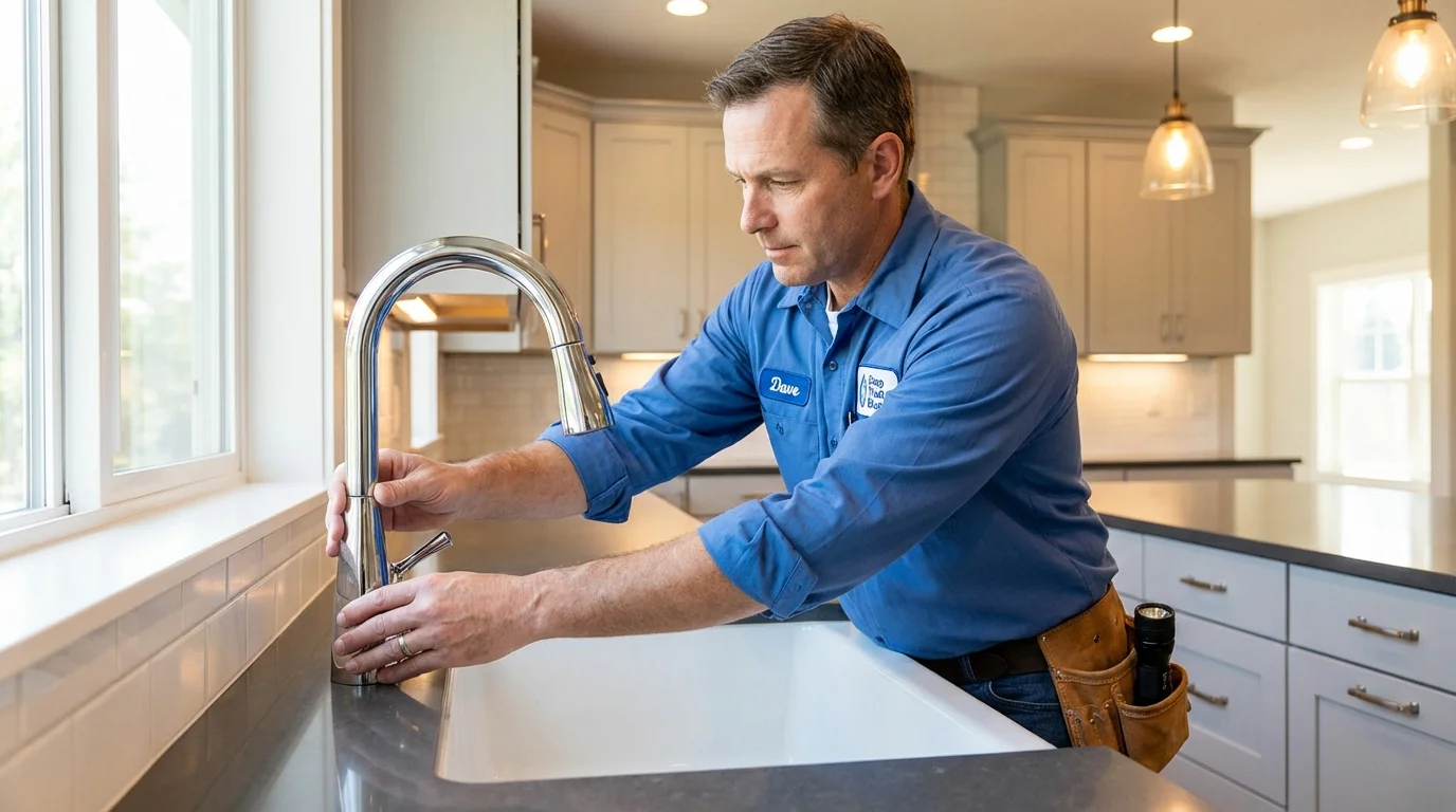 Kitchen faucet installation by Johns Plumbing LLC in Topton
